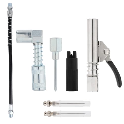 Kit accessoires pistolet graisse 7pcs avec coupleur 90 et tuyau