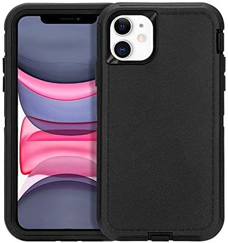 MAXCURY for iPhone 11 Case, Heavy Duty Shockproof Full Body Protection Phone Case for Men & Women, Hard PC Bumper + Soft TPU Silicone Rubber Back Cover for iPhone 11 6.1 inch (Black)