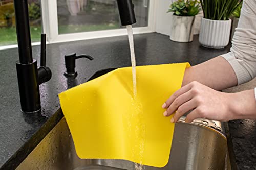 Gasare, Silicone Placemats For Dining Table, Kids Placemats, Table Mats, Nonslip, Washable, Heat Resistant, Flexible, 20% Thicker, 16" X 12" X 1.1Mm, Set Of 4, Yellow #TOP3