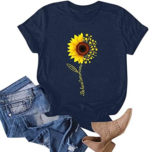 TREBIN Ladies Cute Print Short Sleeve Round Neck Front Shoulder Vintage Short Sleeve Summer Loose 3 TREBIN Ladies Cute Print Short Sleeve Round Neck Front Shoulder Vintage Short Sleeve Summer Loose