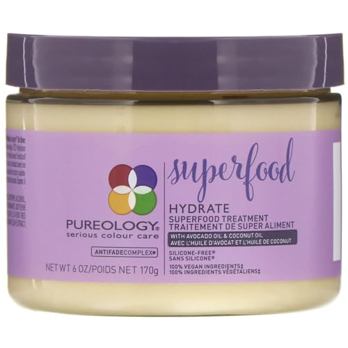 Pureology Hydrate Superfood Treatment Hair Mask | For Dry, Color Treated Hair | Silicone-Free | Vegan