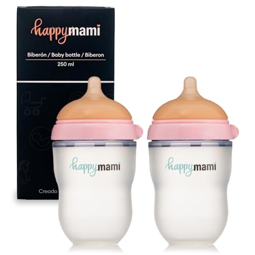 Happymami 2er Set Babyflaschen (Brustähnlich) - Baby Erstausstattung für...