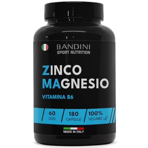 Bandini® Zma Ultra 180 Capsule (Copertura Per 60 Giorni) Integratore Di Zinco, Magnesio E Vitamina B6 - Energia, Recupero E Massa Muscolare - Riduce L