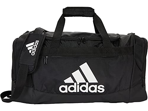 adidas Unisex Defender 4.0 Gym Duffel Bag for Men and Women, Black/White, Medium (66L) - Image 3
