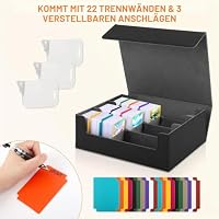 Talifoca Sammelkarte-Aufbewahrungsbox für 1800+ Karten, MTG Deck-Box Magnetisch, Commander Karten-Box für MTG und Sports-Karten, mit 22 kompatiblen Kartenteilern – Ansicht 3