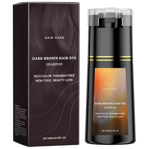 Champú de color de cabello de 200 ml, champú para tinte para el cabello, productos para el cuidado de la belleza, colores de cabello en minutos, duradera, selección de moderno rojo, marrón, marró