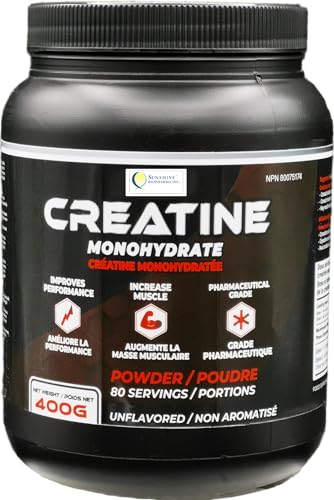 Creatine monohydrate 400g, vegan friendly unflavored powder for a lean body, muscle gain, enhanced strength and performance.