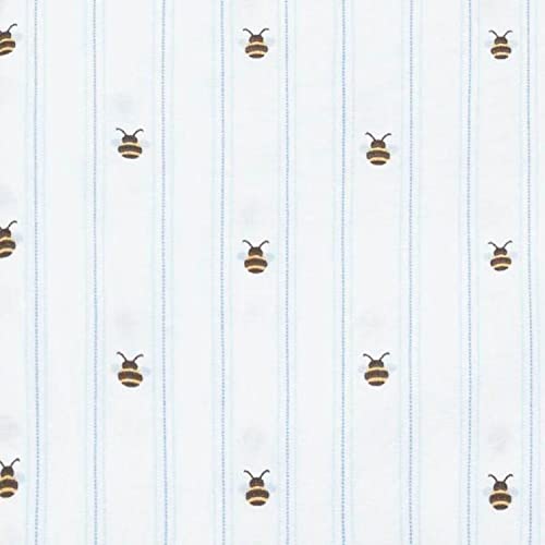 Image of Poppy & Fritz - Full Size Sheet Set, 100% Long-Staple Percale Cotton Bedding, Crisp & Cool, Deep Pockets, Bed Sheets with Matching Fitted Sheet & Pillowcase (Bumble Bees Blue)