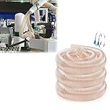 Staubsaugerschlauch 220 mm x 2 m, 1,2 mm dick, transparentes PU mit Stahldraht, durchstoßfester,...