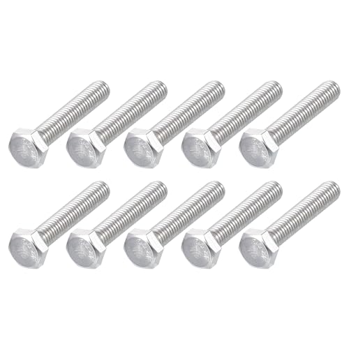 Image of METALLIXITY Hex Bolts (M6-1x35mm) 20Pcs, 304 Stainless Steel Coarse Fully Threaded Hex Head Screw Bolt Machine Screws - for Furniture Repair, Silver