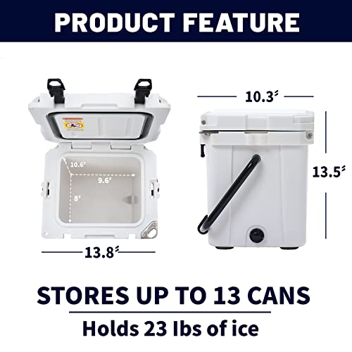 Echosmile Insulated Portable Cooler 14-45 Qt, Rotomolded Cooler With Sealing Ring, 5 Days Ice Cooler, Lightweight Ice Chest Box, Hard Cooler For Bbq, Beach, Drink, Camping, Pincnic #TOP2