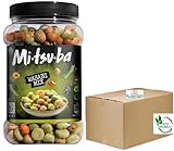 Mitsuba Wasabi Rice Snacks Mixture of Spicy Rice Crackers & Coated Peanuts 800g Japanese Snacks Boxed Slamtech