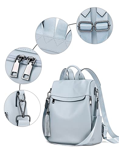 Telena Backpack Purse For Women, Pu Leather Anti Theft Travel Backpack Purse Shoulder Bags With Tassel Dusty Blue #TOP5