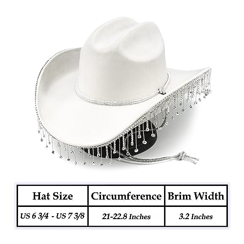 Chapeau Cowboy Strass Et Franges Bling - Chapeau Western Pour Femme Et Homme