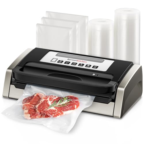 Bonsenkitchen Selladora al vacío, máquina selladora al vacío rápida y compacta