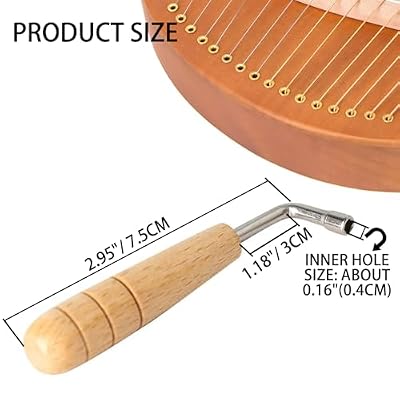Hordion Lyre Harp Tuning Wrench, L-Shape Harp Tuning Tool for Small Stringed Instruments