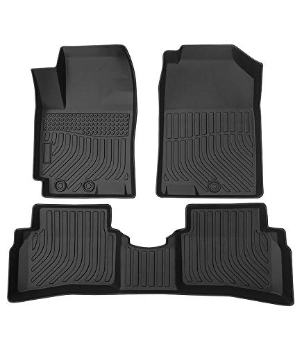 Landrol All Weather Floor Mats Replacement for Kia Rio 2017 2018 2019 2020 Protection Custom Fit Waterproof Carpets Durable Odorless Liners Front & Rear Black