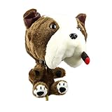 Golf Club Head Cover Funny Cartoon Golf Animal Wood Pole Set Suitable for 460 cc (Brown,Bulldog)