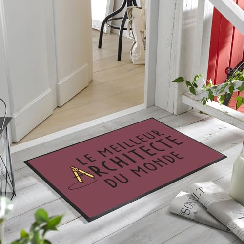 Paillasson architecte rouge idée cadeau original de bureau