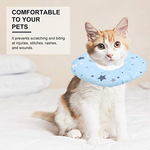 Scicalife Gato Colarinho Recuperação Estrelas De Algodão Pescoço Cone Ajustável Após A Cirurgia Do A
