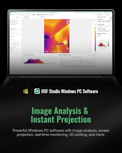 Image of F2W Thermal Camera 640x480 Super Resolution, Thermal Imaging Camera 256x192 IR Resolution, IntellFault Intelligent Scene,3.2 inch Screen,25Hz,-4F to 1022F,App Image Transfer & PC Analysis,Case