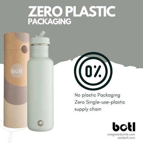 onegreenbottle BOTL, Tough Canteen Water Bottle with Leakproof Straw Lid, Stainless Steel Water Bottle, Non-Insulated - Image 4