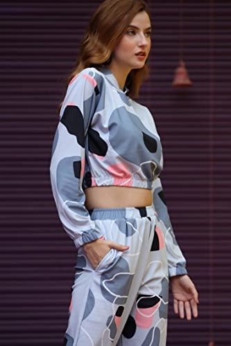 Image of GRECIILOOKS Co Ord Set for Women | Co Ord Set for Women Stylish |Printed Lycra Co Ord Set for Women | Travel Co Ord Set for Women | Full Sleeve