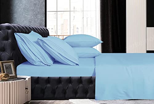 Image of Mocassi Hotel Luxury 1800 Thread Count Bedding Pillowcases King Size Set of 2 - Pillow Covers - Pillow Protector - Cooling Pillowcases (Set of 2 King Size 20 inch x 40 inch, Aqua Blue)