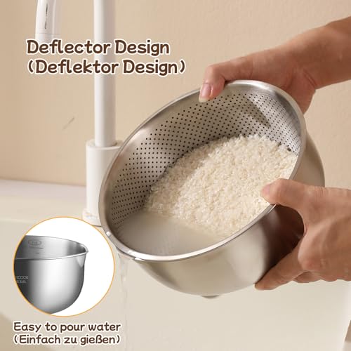 Ensemble de passoires en acier inoxydable de 22 cm avec saladier - 5