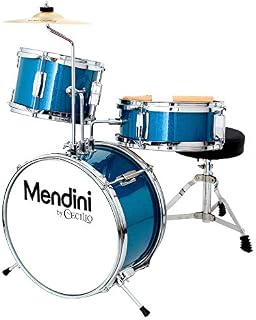 Mendini by Cecilio 13 inch 3-Piece Kids/Junior Drum Set with Throne, Cymbal, Pedal