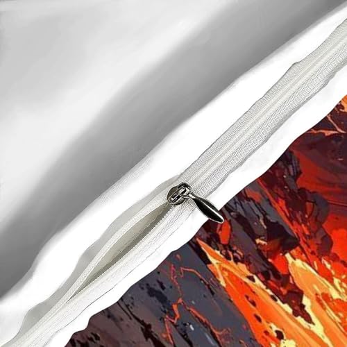 Housse de couette volcanique imprimé roche de lave en microfibre 135x200 - 6
