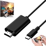 Adaptateur Android vers HDMI pour TV – Le câble USB C de 2 m de long bloquera la plupart des interférences de signal et de fracturation de l'interface et est livré avec le meilleur design de dissipation de la chaleur ; câble USB C vers HDMI intégré de la plus haute qualité pour effectuer des résolutions allant jusqu'à 4K contenu avec signal audio et vidéo de 4K x 2K (3840 x 2160) sans décalage, image et dos lisses et impeccables Ward compatible avec 10 80P. C'est un excellent câble vidéo HDMI sans décalage pour téléphones/tablettes USB-C.