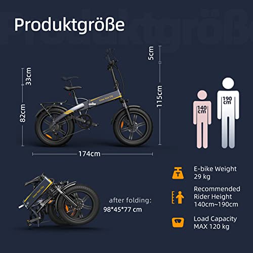 A Dece Oasis equipped with rear racks and fenders, ADO A20FXE electric bike for adults men 20 * 4.0 Fat tyres E bike… - Image 8