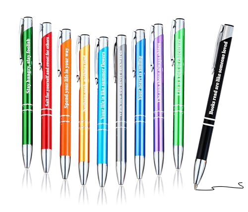 Erianthe 10 bolígrafos negros de cuentas de 0,5 mm, bolígrafos firmados de corazón cálido que inspiran curar bolígrafos neutros, escribir suave