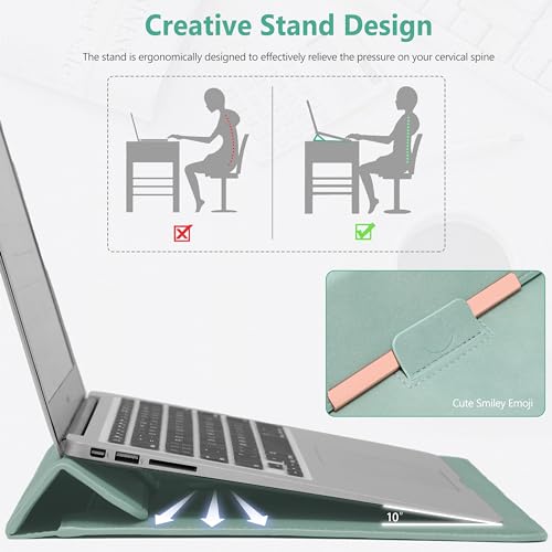 HYZUO 13 Inch Laptop Sleeve Case with Stand for MacBook Air 13 M5 A3449 M4 M3 M2 M1 2026-2018, 13" MacBook Neo 2026 A3404 - Image 3