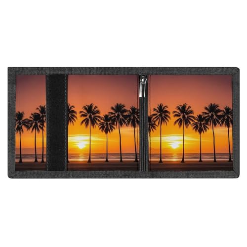 Wallet for Men - Slim Trifold Wallet, Tropical Sunset Beach Money Clip, Coin Purse with 8 Credit Card Holder4