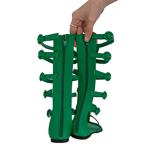 ANUFER Women's Open Toe Adjustable Strappy Sandals Knee High Gladiator Roman Sandals Boots with Zipper2