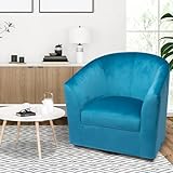 Naomi Home Ariana Swivel Barrel Accent Chair Turquoise/Microfiber