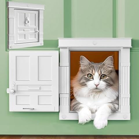 Beacon Hill Interior Cat Door - Durable Indoor Cat Door for Tall Cats or Dogs, No Flaps, Stylish and Easy DIY Pet Door, Spacious Large Kitty Door for Cats Up to 20 lbs, by Purrfect Portal Cover