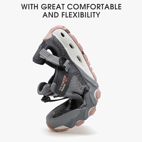 Image of HUMTTO Women's Amphibious Water Shoes - Closed Toe Hiking Sandals Summer Outdoor Water Sandal Non-Slip River Shoes Quick Drying Aqua Shoe