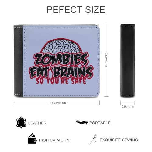 Zombies Eat Brains Fashion Bifold Wallets for Men Women Slim & Thin Credit Card Holder Wallet Purse2