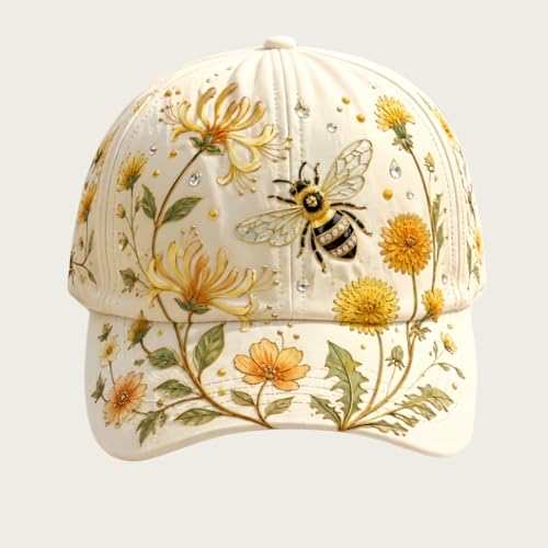 The Garden Morning Cap 2026 is a new Floral Baseball Cap that is Lightweight Breathable,It's a for Friend. (Honeybee Wildflower)
