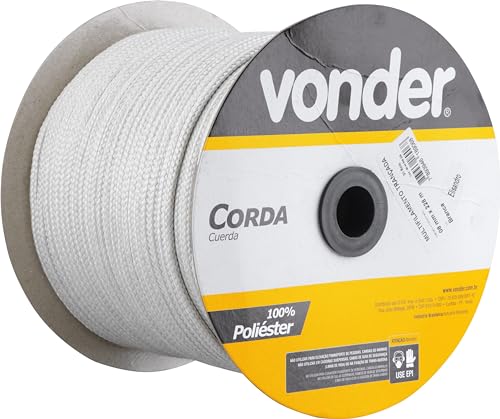 Corda Multifilamento Trançada, 08 x 228 M, Branca, Vonder VDO2928