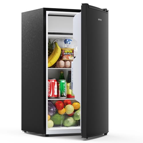 Upstreman 85 Litres Petit Frigo, Éclairage Intétré, Thermostat Réglable, Bac à Légumes, Silencieux, Porte Réversible, Petit Frigo de Bureau,...