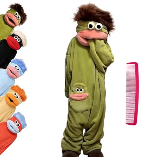 Disfraz de monstruo unisex tipo pijama de una pieza con capucha suave para Halloween