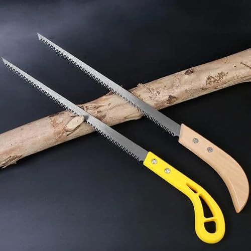 Outdoor Portable Hand Saw, 9 Inch Rugged Blade Hand Saw, Best for Camping, Gardening, Hunting | Cutting Wood, PVC, Bone, Pruning Saw with Ergonomic Non-Slip Handle Design (A_Wooden handle)