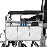 Rollstuhltasche für Armlehne Rollstuhl Aufbewahrungstasche Rollstuhl Zubehör Rollator Armlehnentasche mit Reflektierenden Streifen, für die meisten Rollstühle, Gehhilfen oder Rollatoren