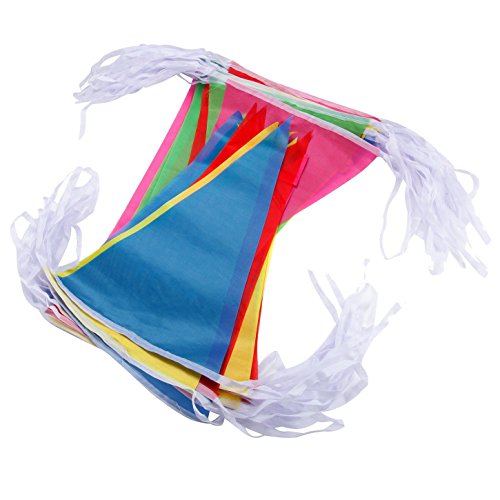 1000ft Multicolor Pennant Banners String Bunting Flag Banner,Nylon Fabric Decorations Flags for Festival Party Celebration Eventsyard Picnics - 600pcs Nylon Fabric Decorations Flags - Thumbnail 5