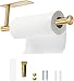 Küchenrollenhalter Gold Ohne Bohren, Papierrollenhalter aus Edelstahl, Selbstklebend Praktisch Rollenhalter (Gold)