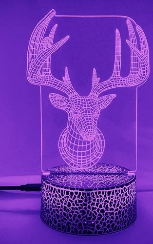 Lámpara de mesa ilusión 3D ciervo cambio 16 colores miniatura 4